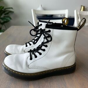 Dr. Martens White Leather Boots Size 5
